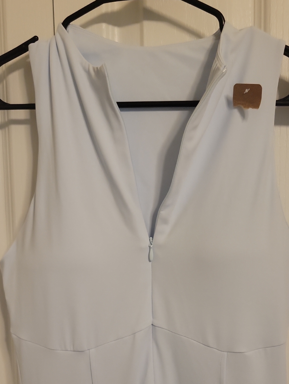 Light Blue Women's Sleeveless Fit-and-Flare Dress W Builtin Shorts - Picture 2 of 3